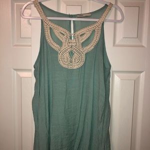 minty/teal tank top